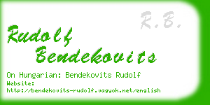 rudolf bendekovits business card